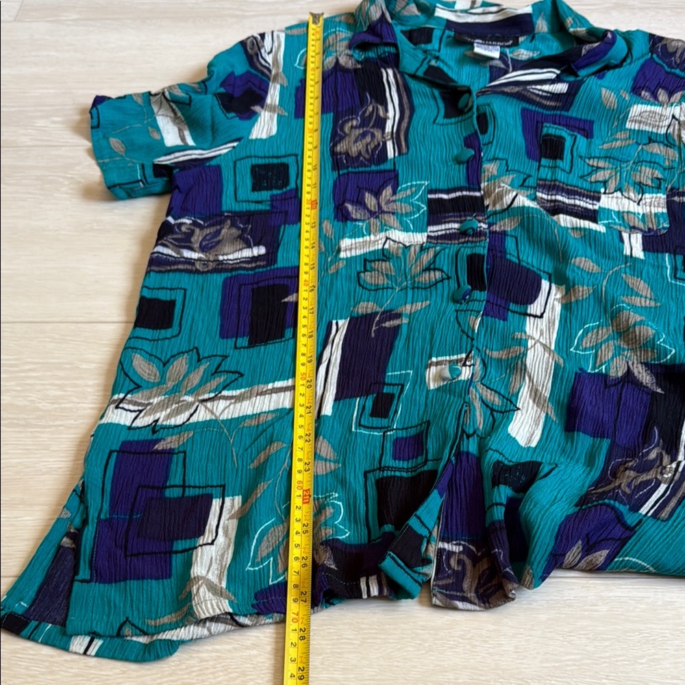Sag Harbor Vintage Blue Skirt Set with Notched Collar - Picture 7 of 11